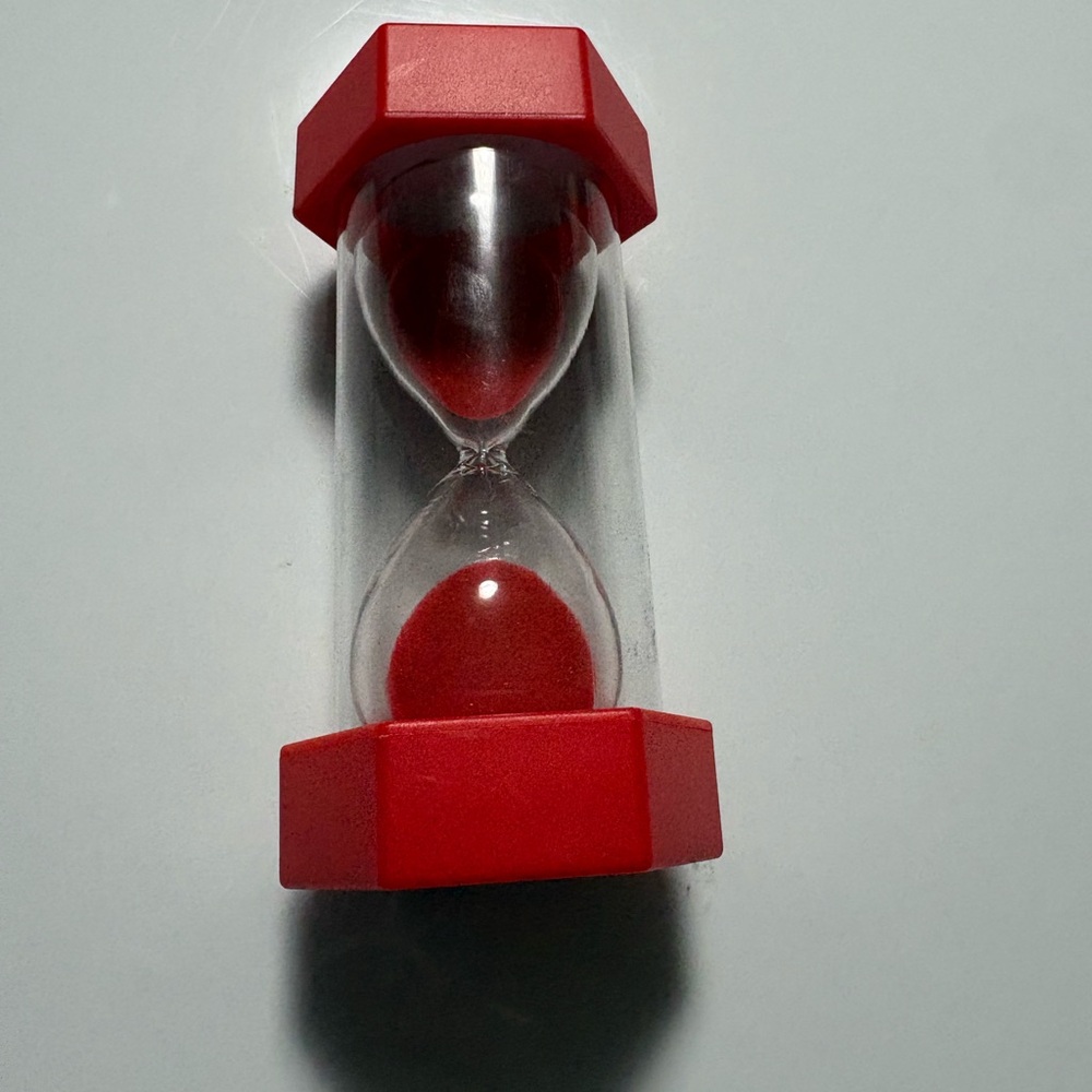 Red Hourglass Timer- 3 minute timer
